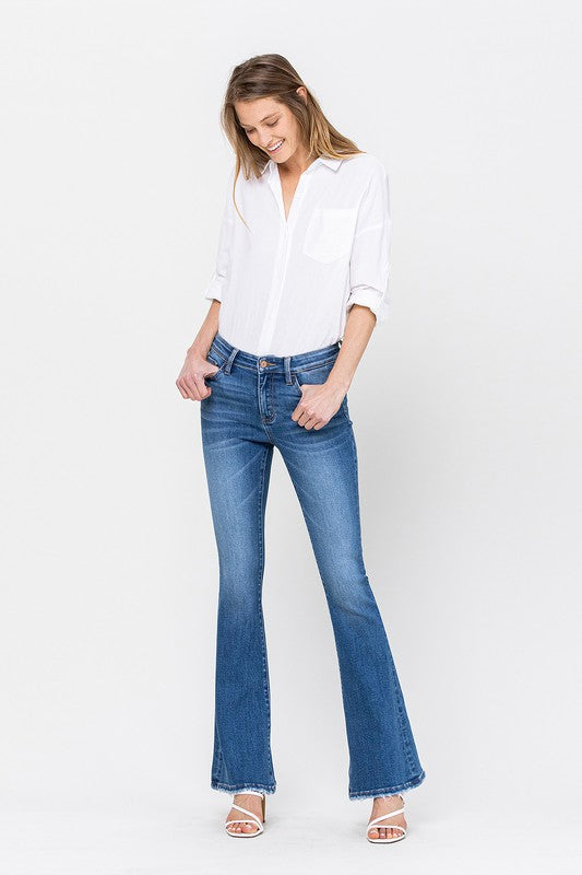 34" Mid Rise Flare Jeans