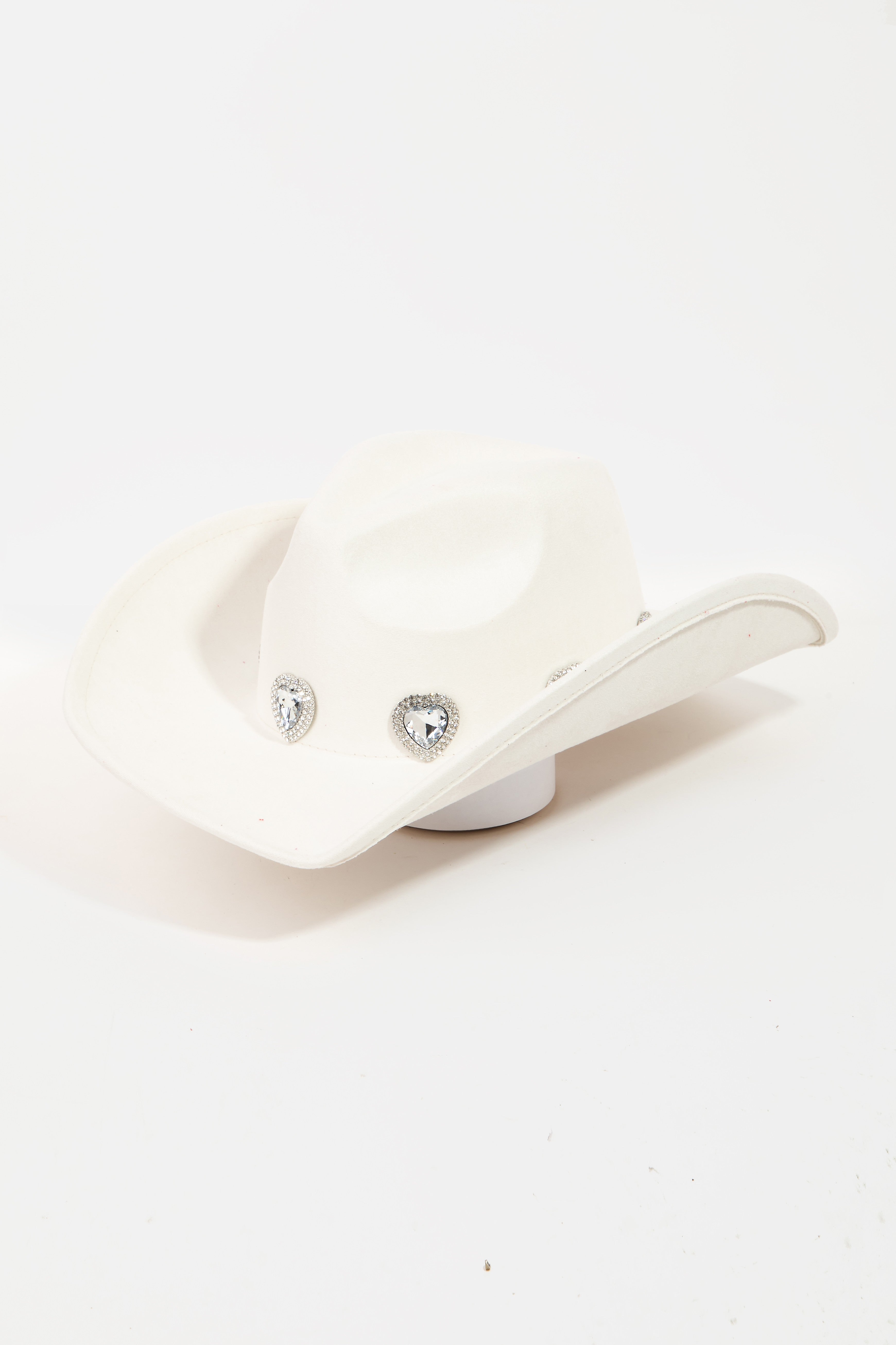 Rhinestone Pave Heart Cowboy Hat