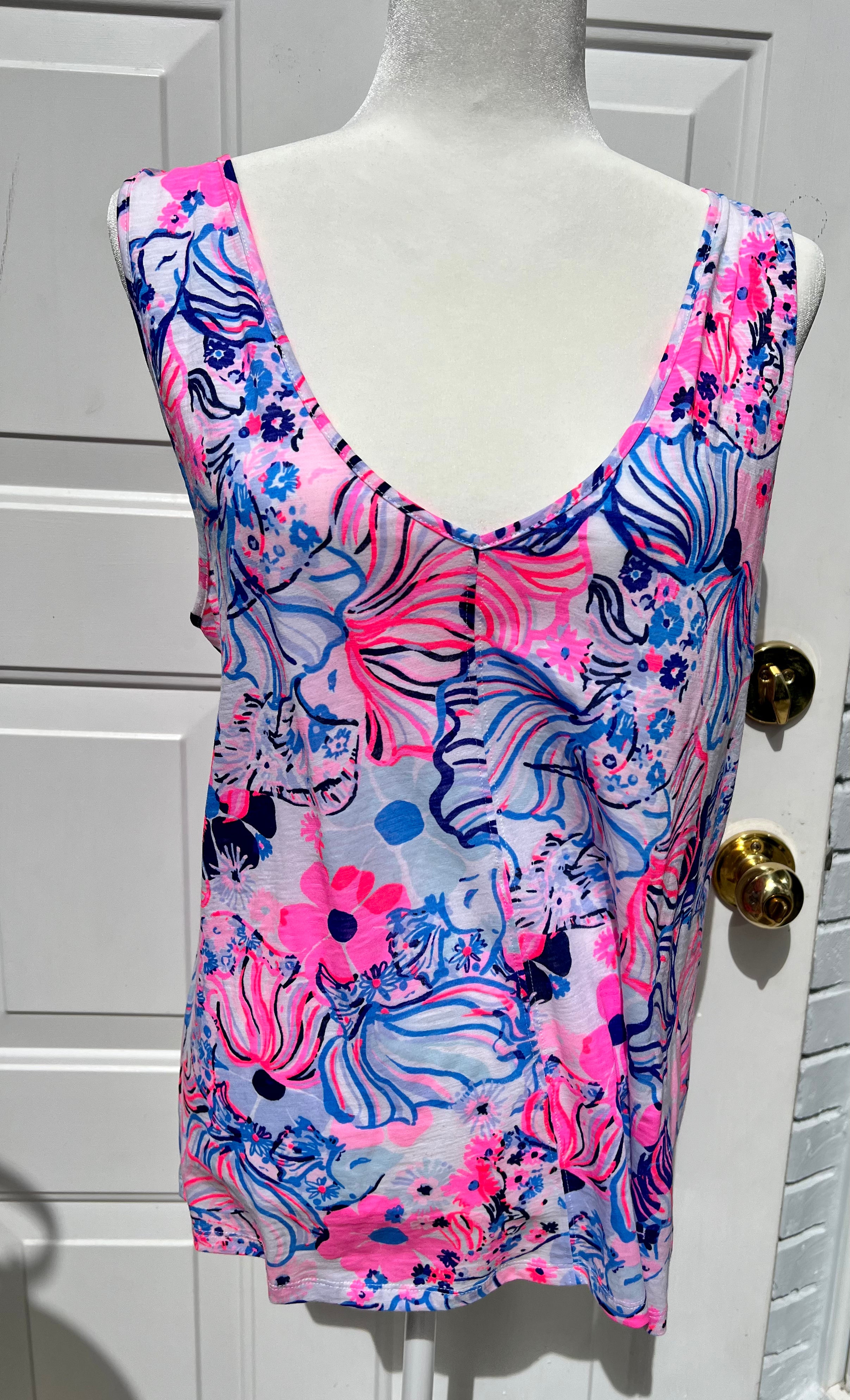 Lilly Pulitzer Size XL 100% Cotton Tank Top