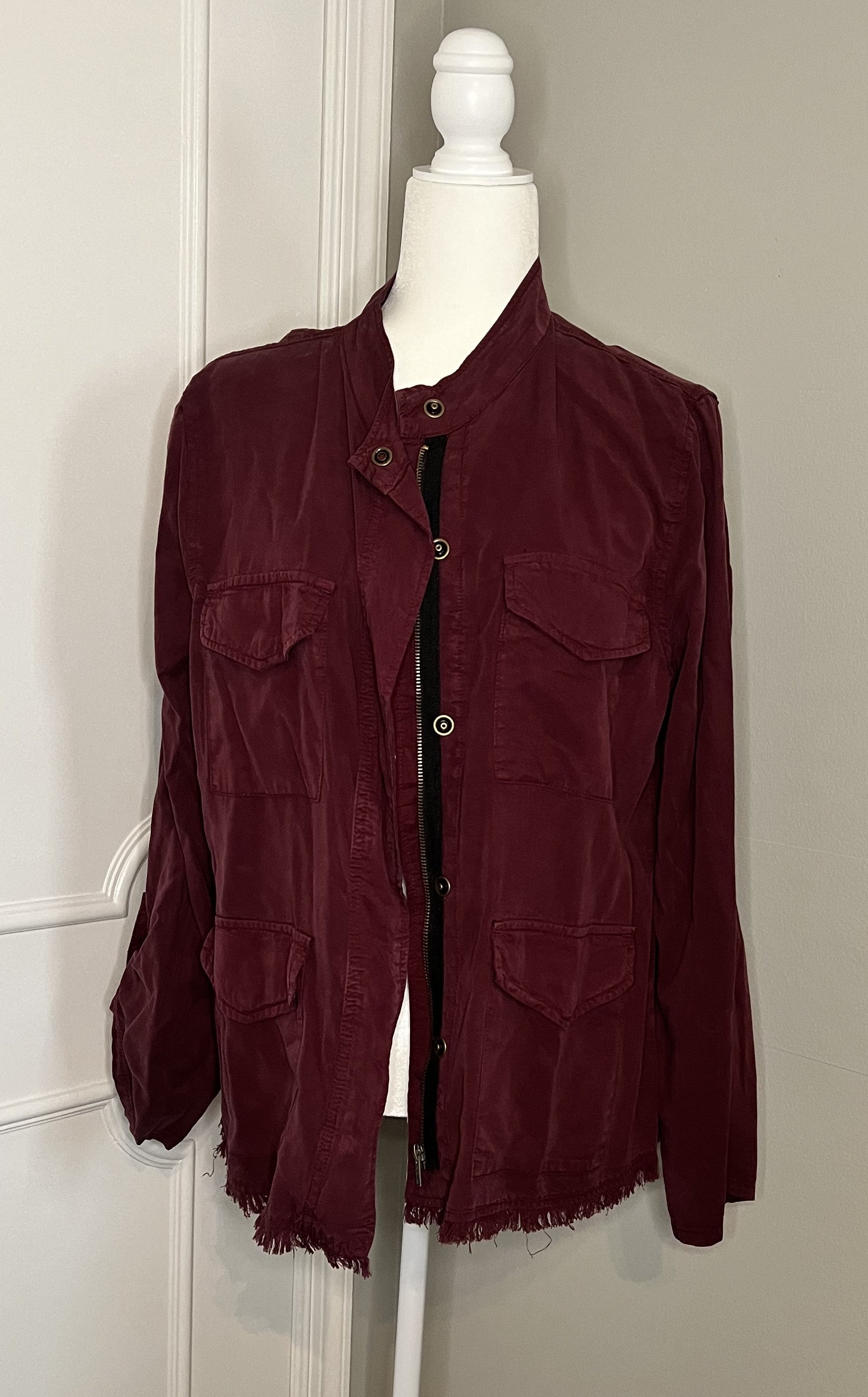 Sanctuary Roy Fray Hem Jacket Size XL