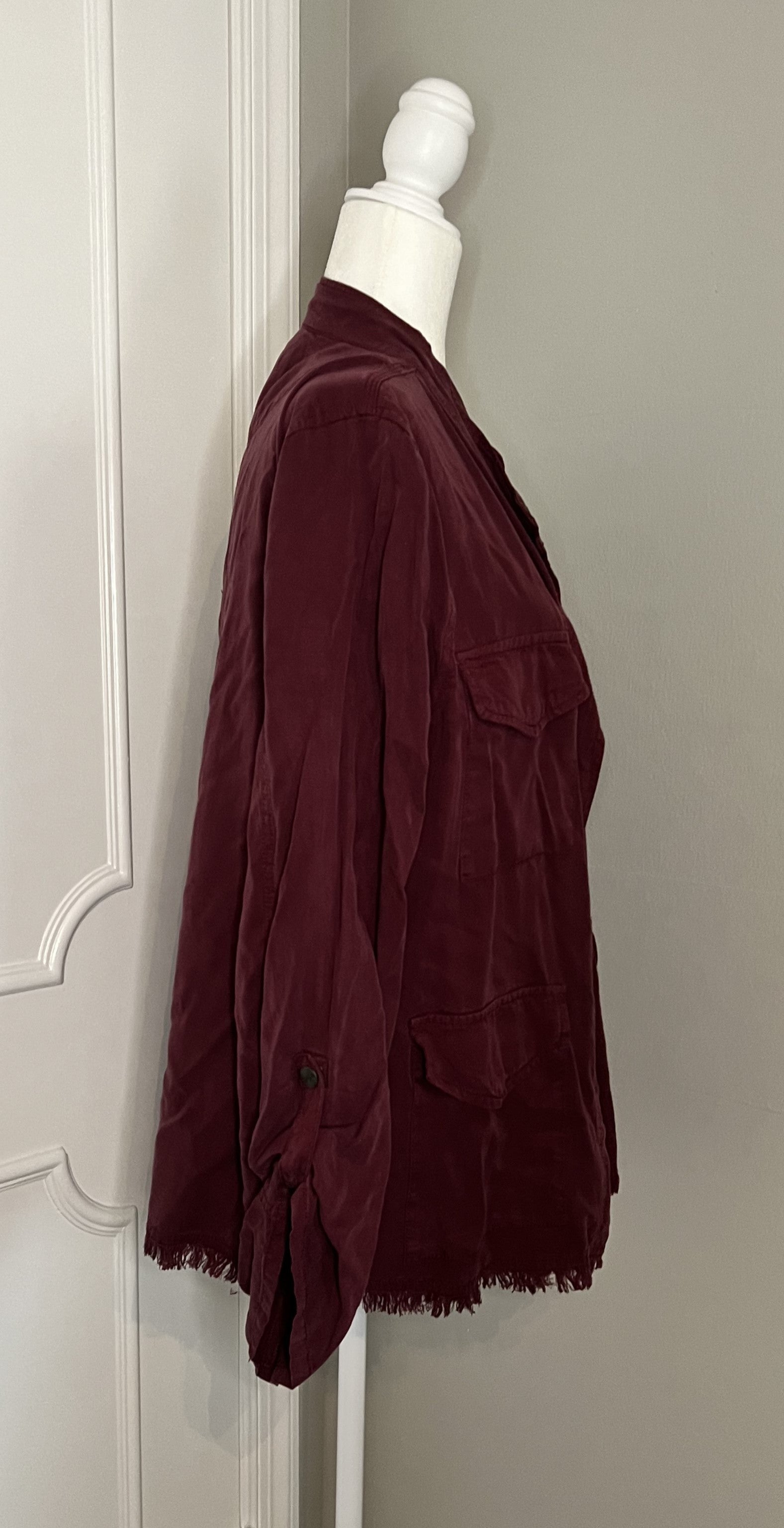 Sanctuary Roy Fray Hem Jacket Size XL