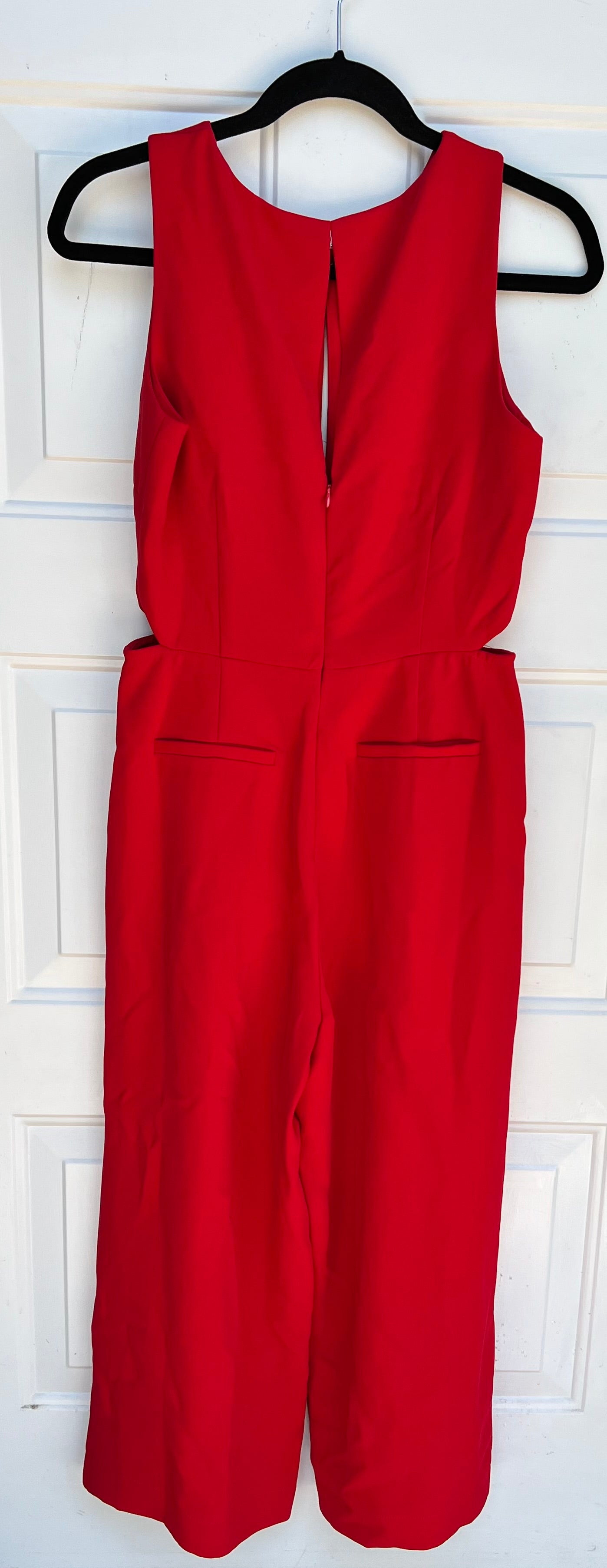 Greylin Red Artemis Cropped Jumpsuit Size Small