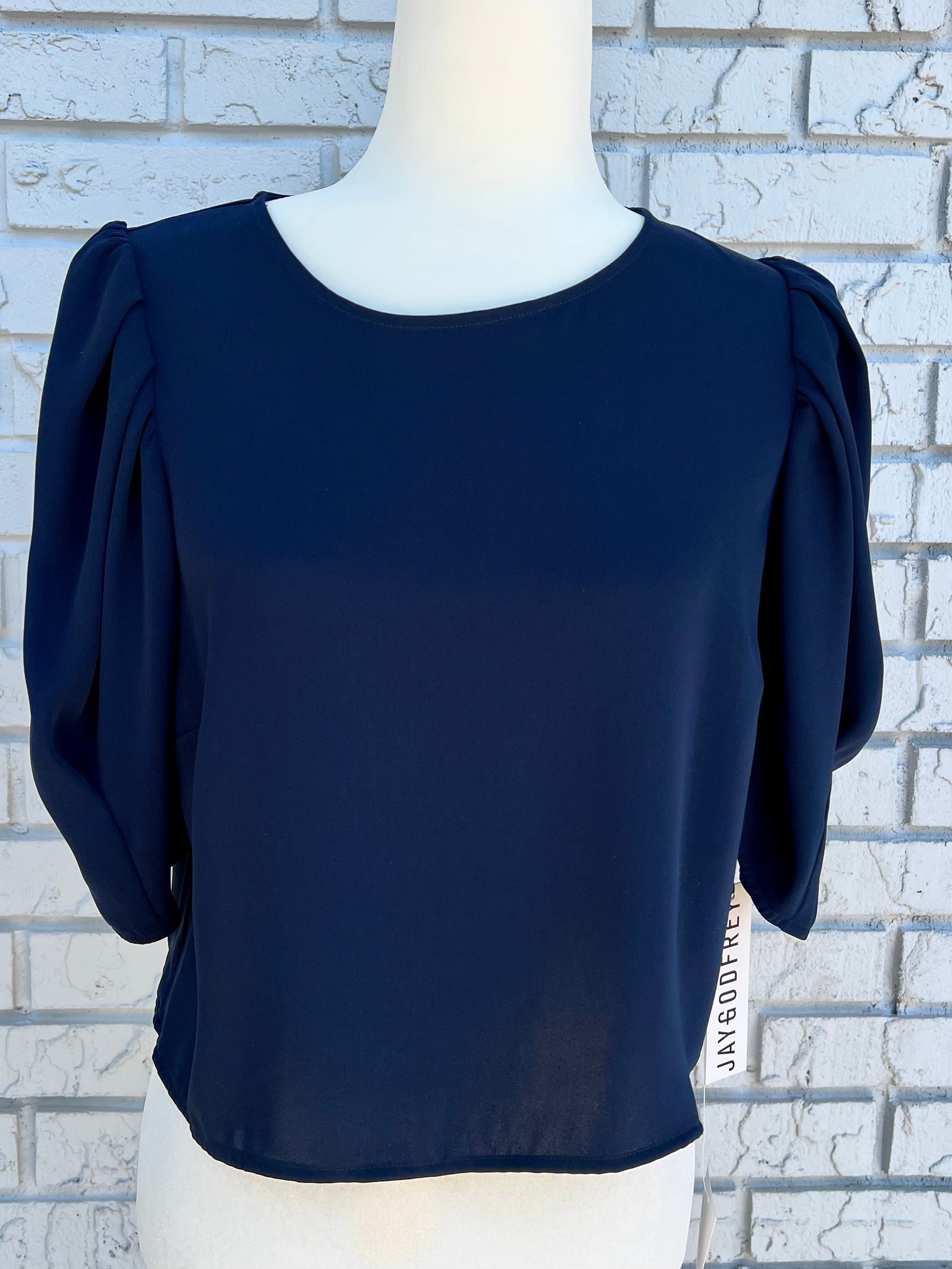 Jay Godfrey Grenn Crop Top- Navy (Midnight)