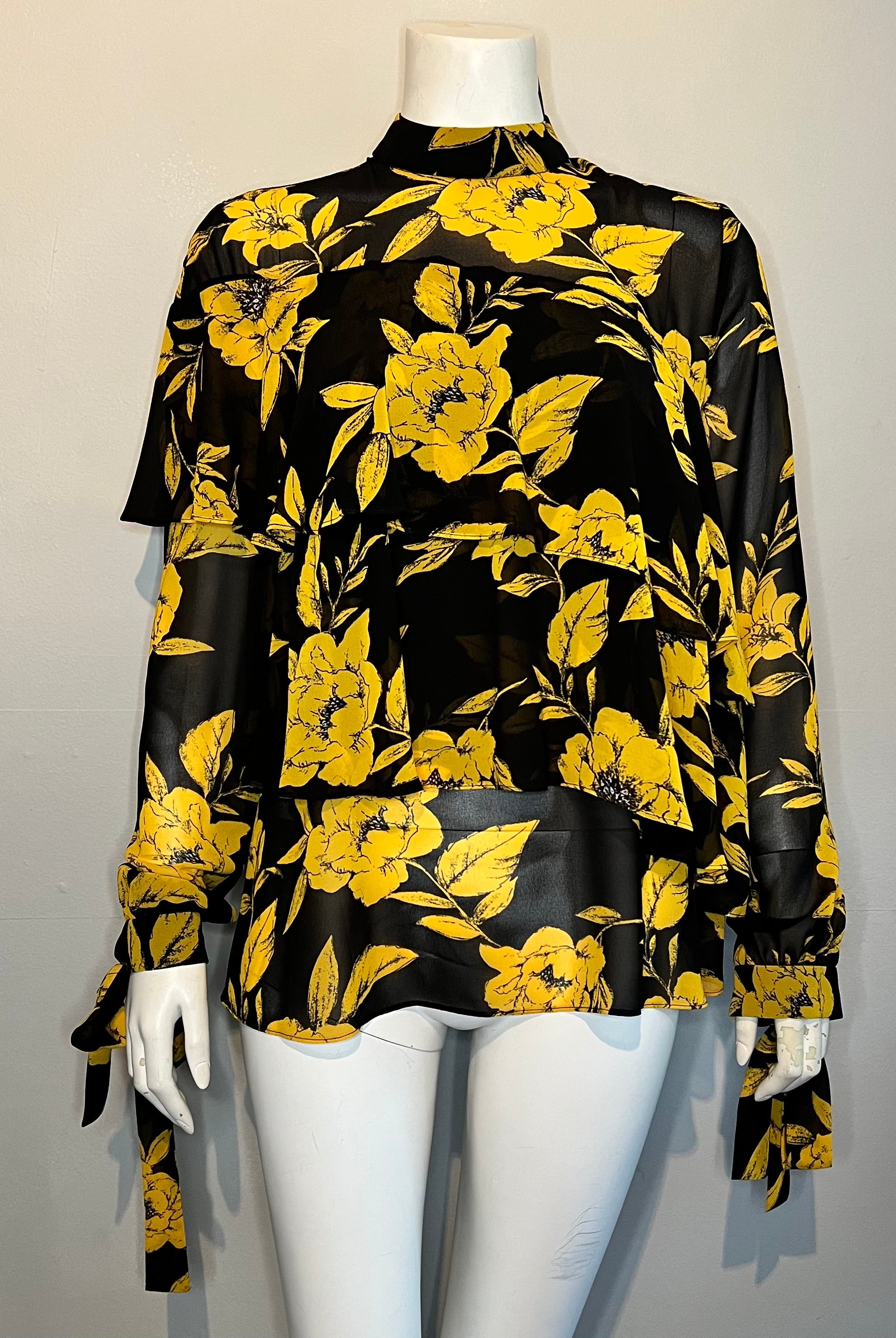 Jay Godfrey Black and Yellow Maddie Top