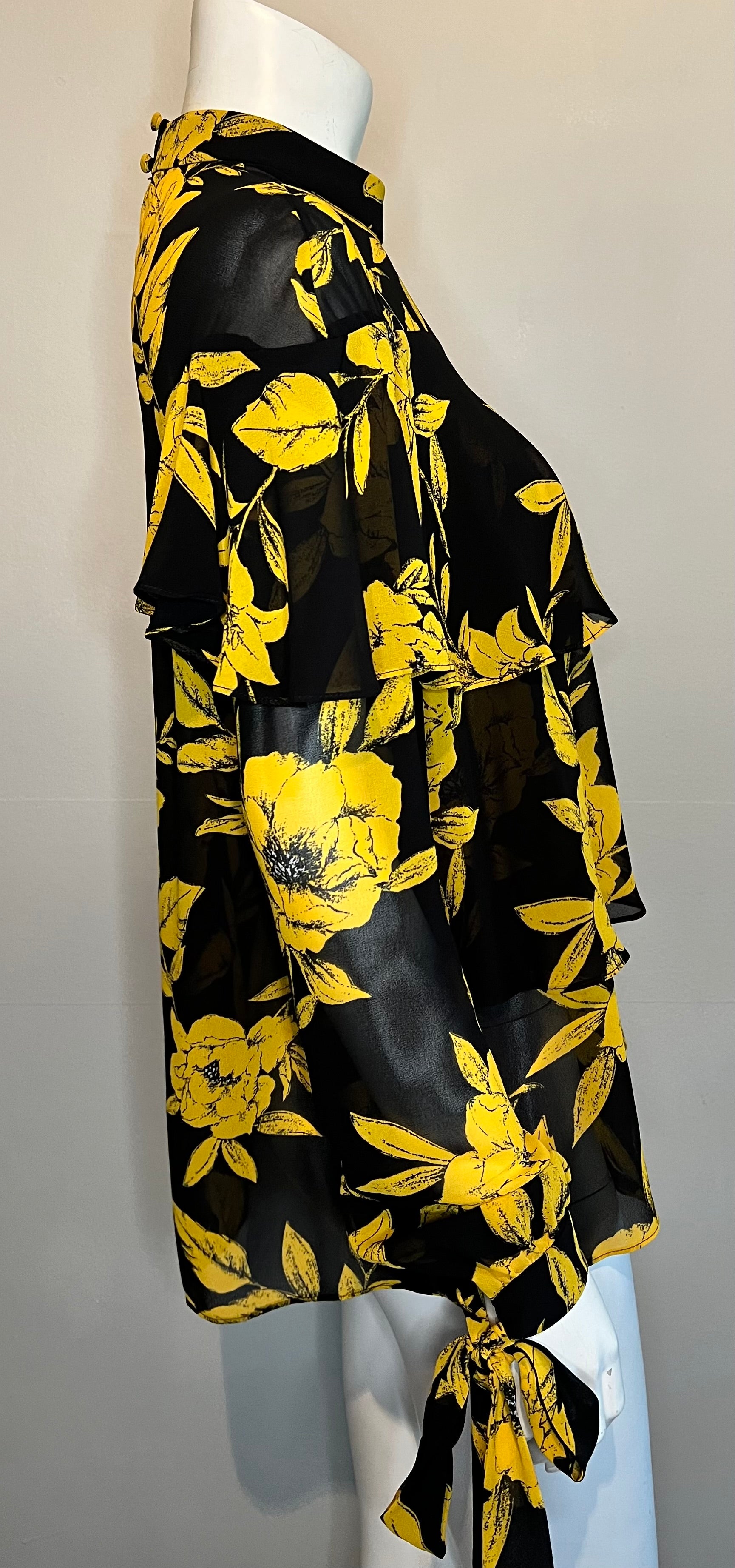 Jay Godfrey Black and Yellow Maddie Top