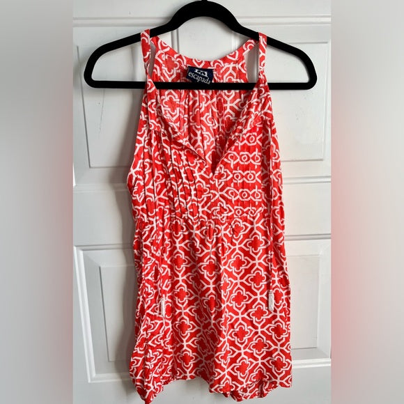 Escapade Orange and White Tank Top SIZE Large