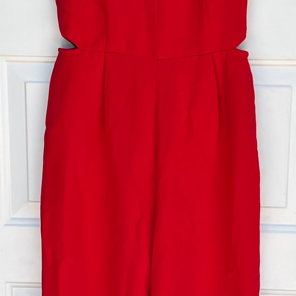 Greylin Red Artemis Cropped Jumpsuit Size Small