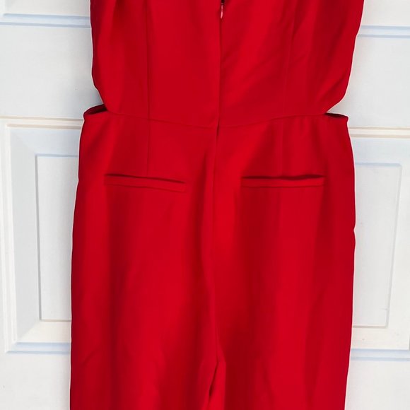 Greylin Red Artemis Cropped Jumpsuit Size Small