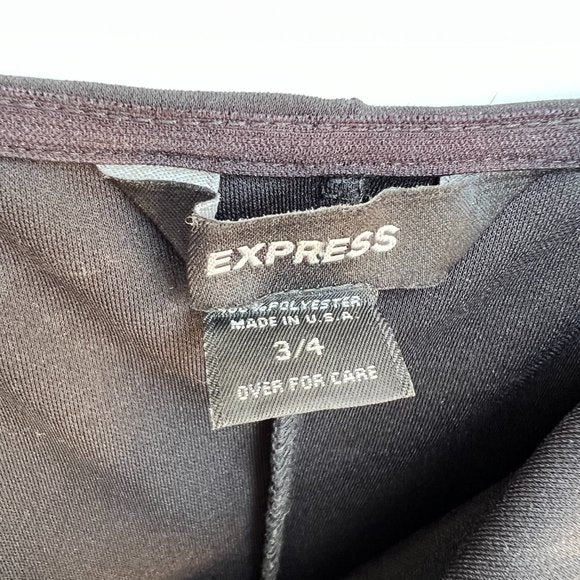 Express Black Wrap Midi Dress Size 3/4