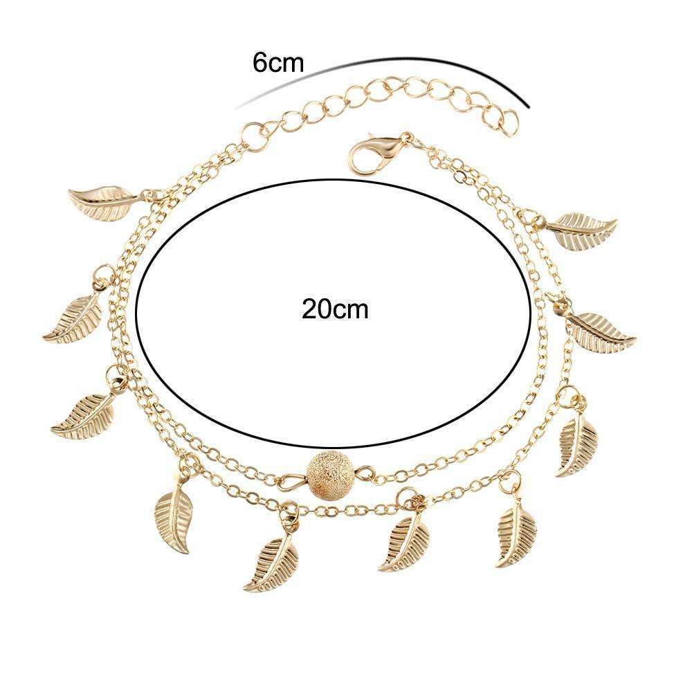 Double Layer Feather Anklet