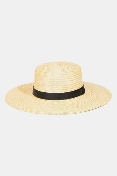 Flat Brim Straw Weave Hat