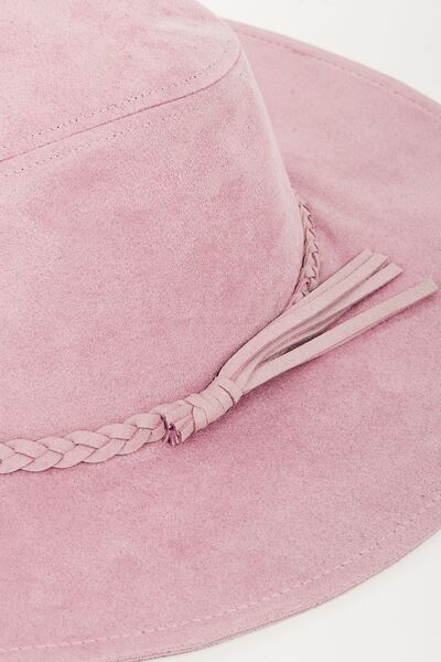 Braided Faux Suede Hat