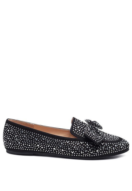Embellished Casual Bow Loafers