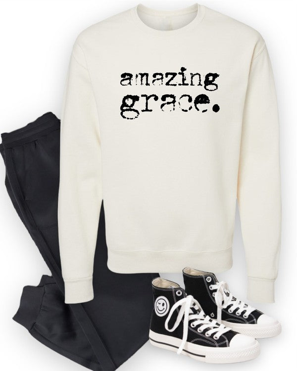 Amazing Grace Cozy Graphic Sweatshirt-PLUS