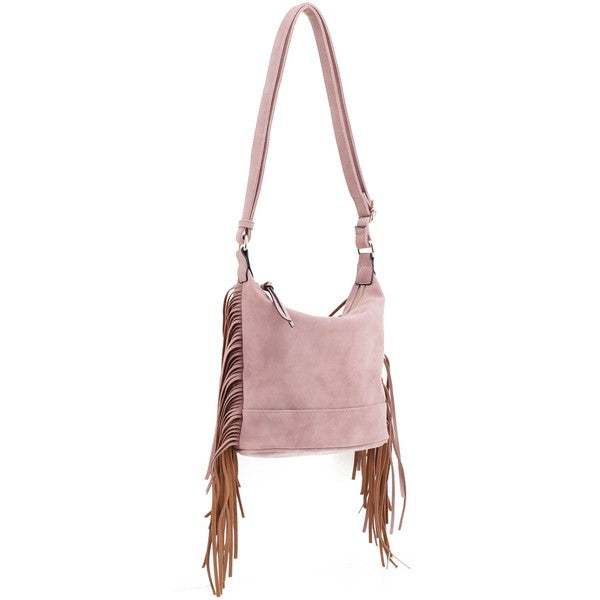 Suede Fringe Crossbody Bag