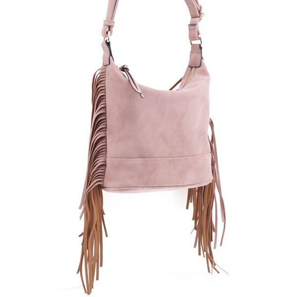 Suede Fringe Crossbody Bag