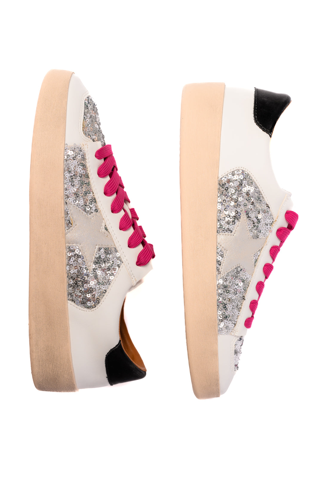 Another Round Sneakers in Silver Sequins