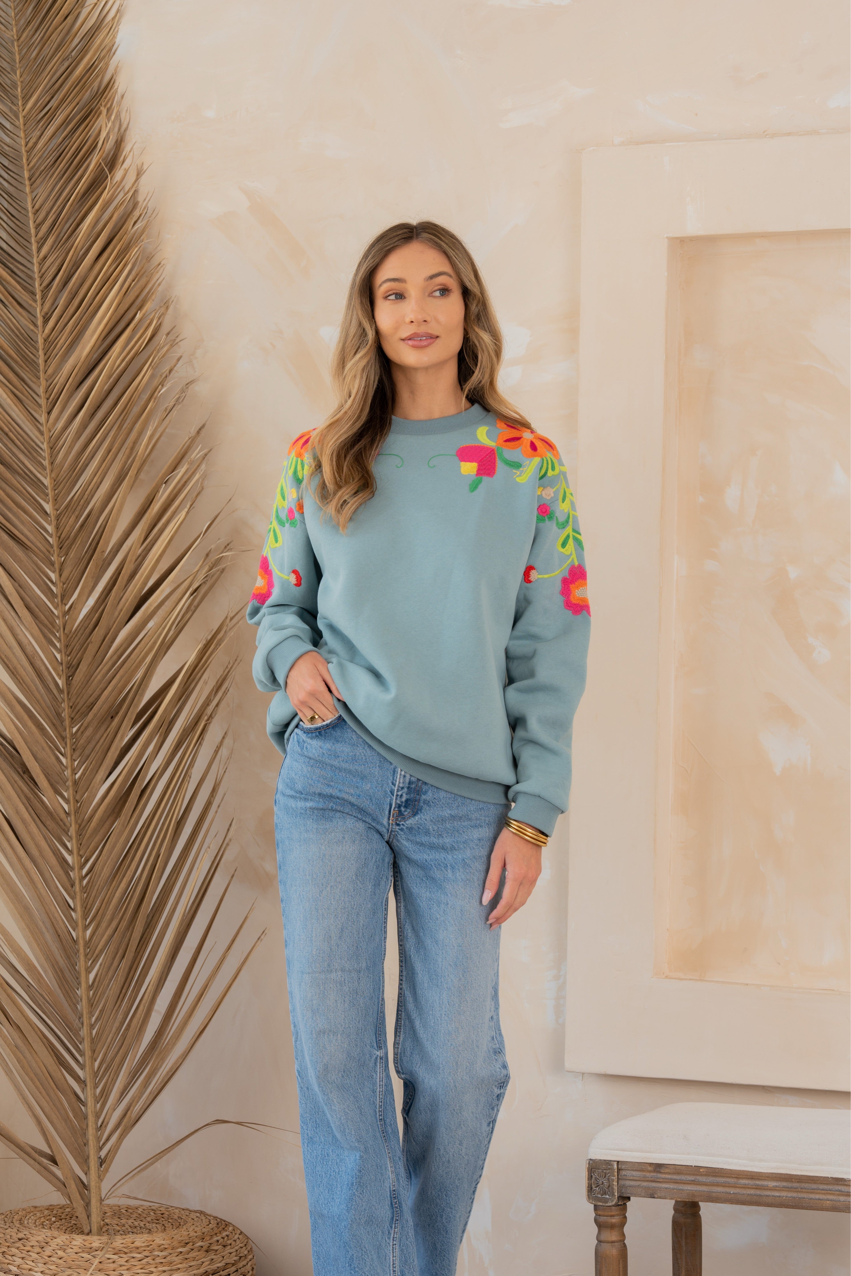 Floral Embroidered Sweatshirt