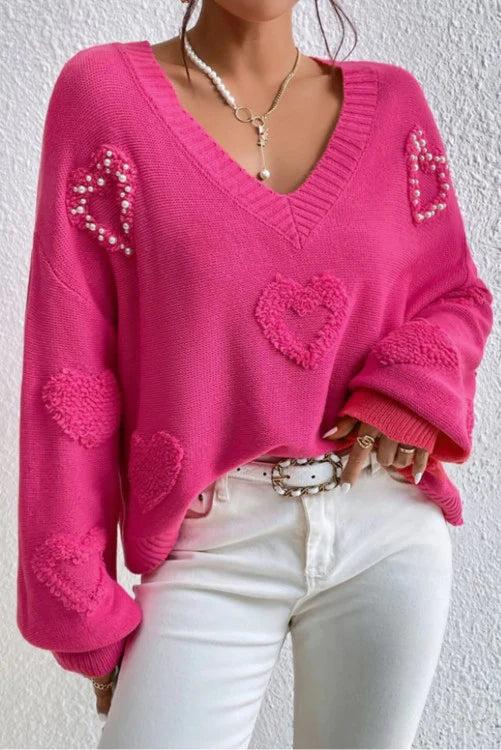 Rose Red Pearl Sweater