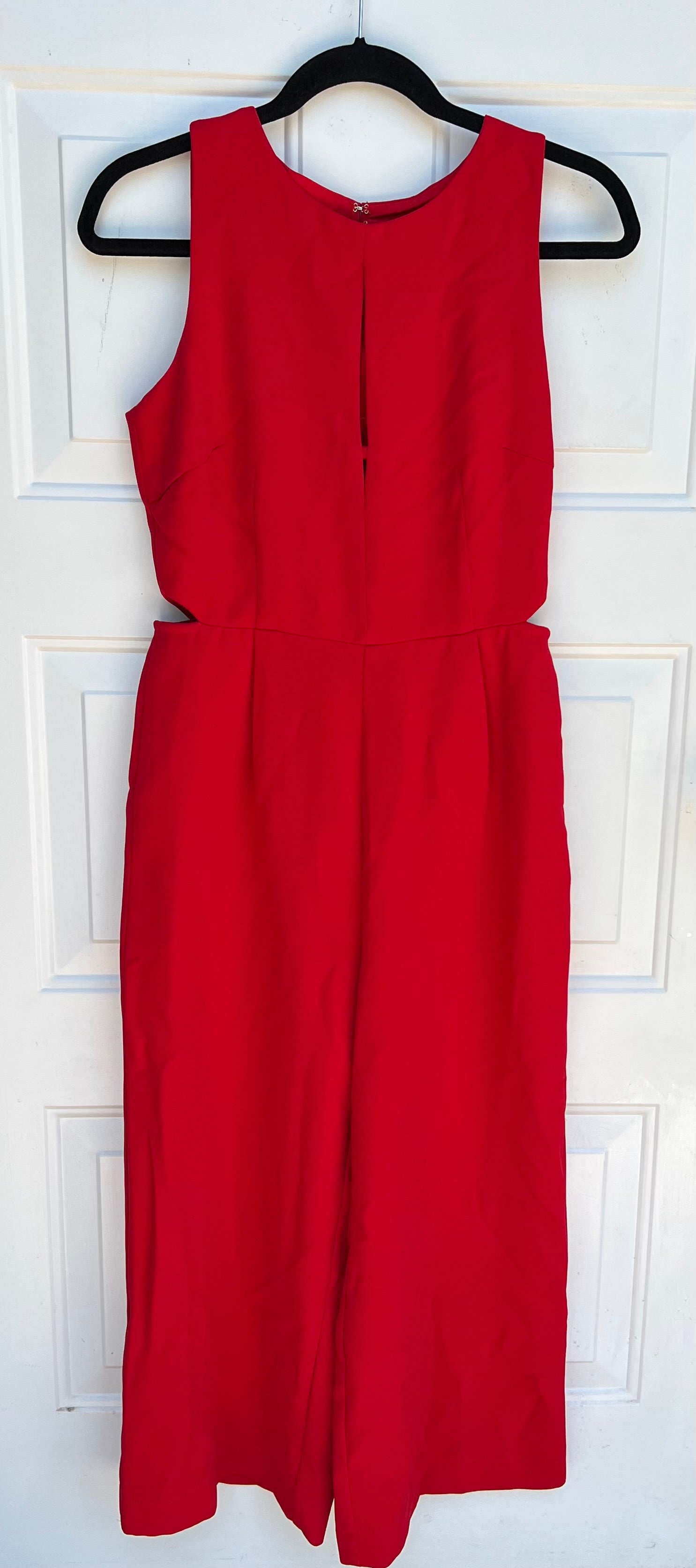 Greylin Red Artemis Cropped Jumpsuit Size Small