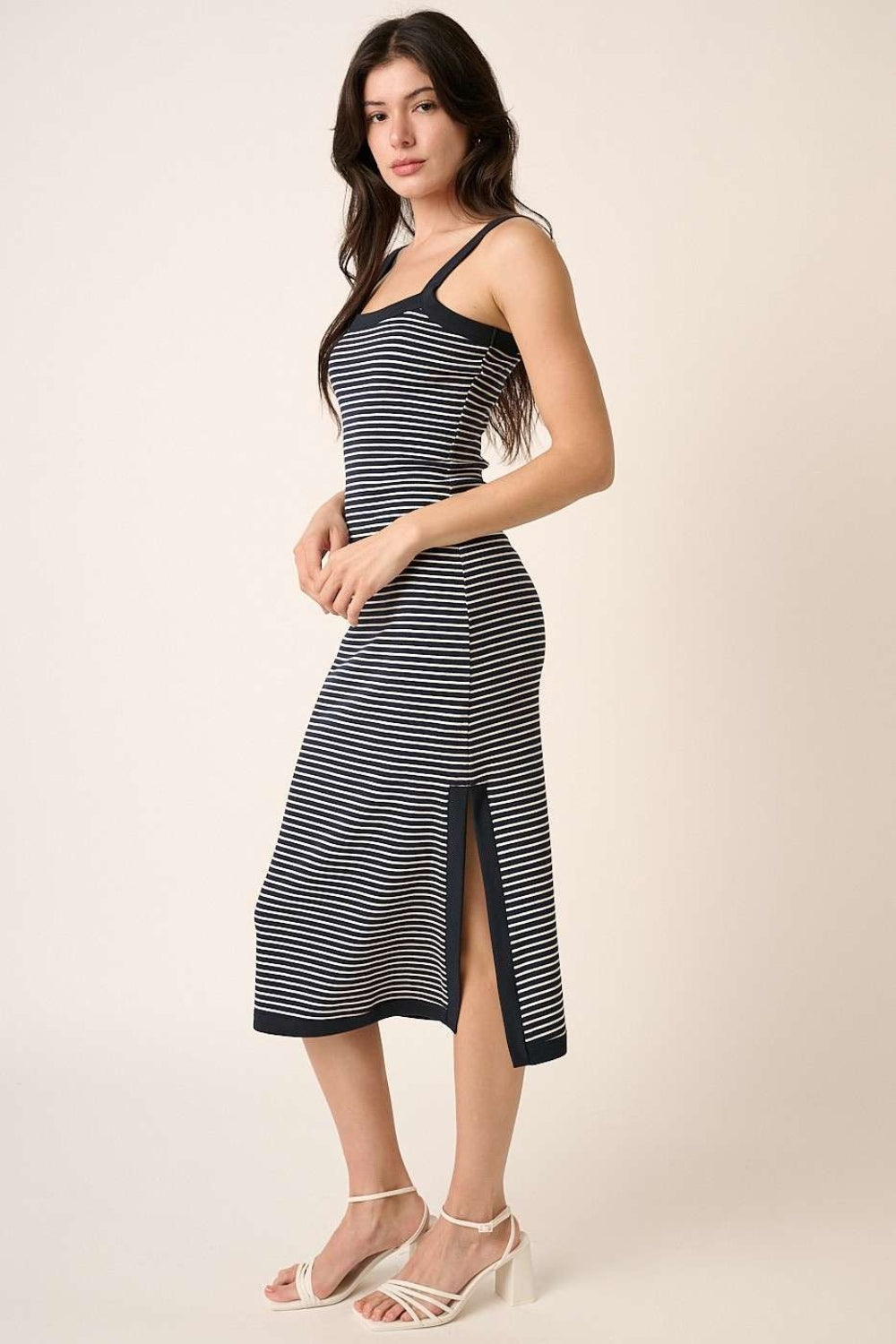 Contrast Striped Midi Cami Dress