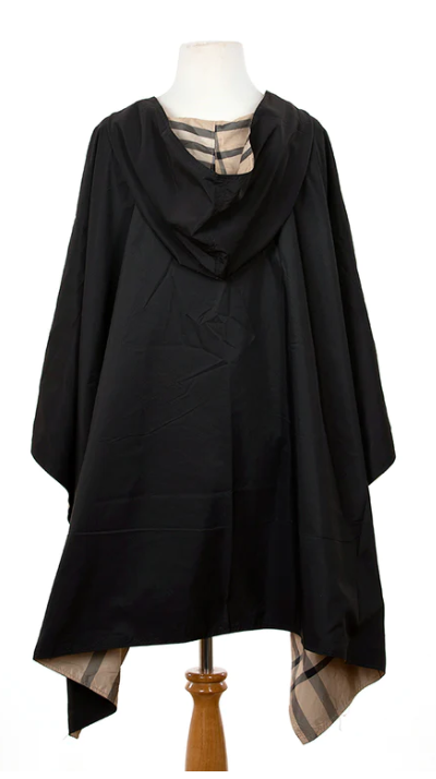 Hooded Black & Plaid RAINRAP | Women's Rain Poncho