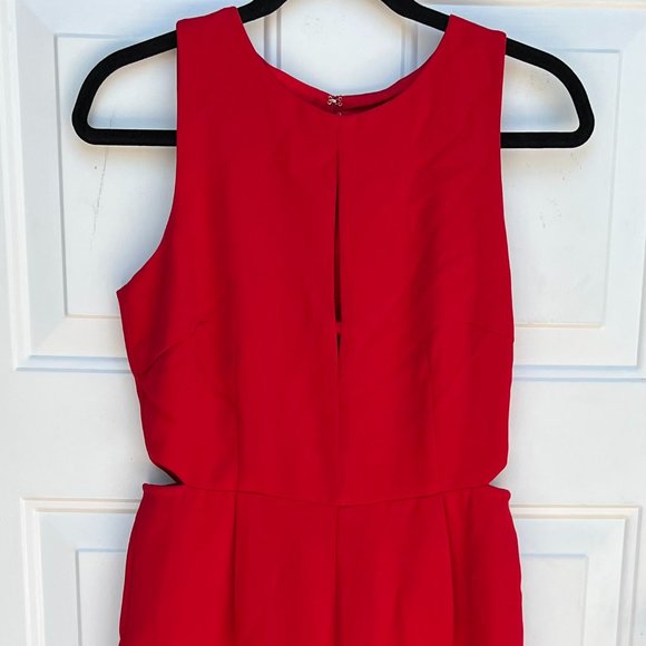 Greylin Red Artemis Cropped Jumpsuit Size Small