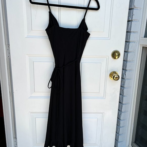 Express Black Wrap Midi Dress Size 3/4