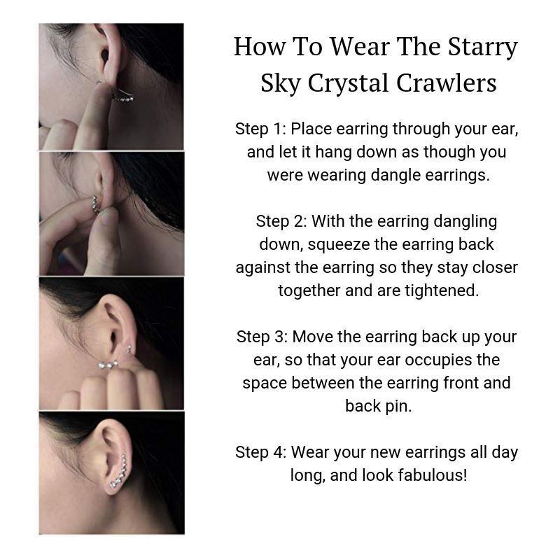 Crystal Ear Crawlers Earrings