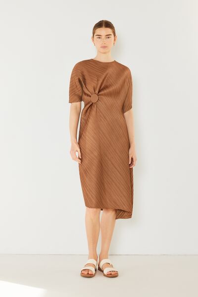 Swim Pleated Dolman Sleeve Dress