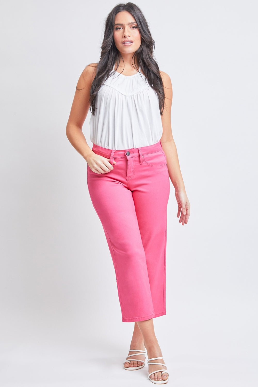 Mid-Rise Hyperstretch Cropped Straight Pants