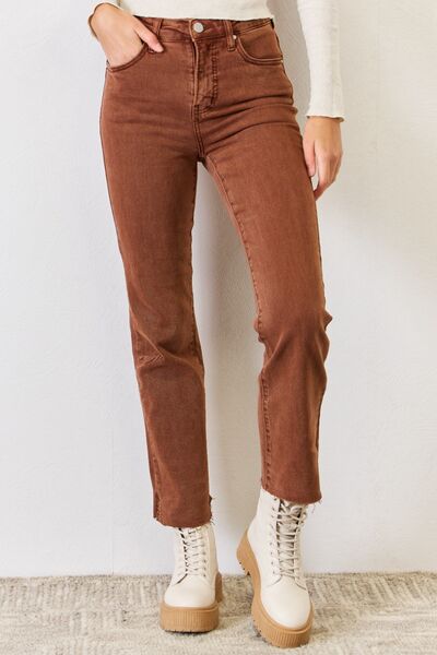 High Rise Tummy Control Straight Jeans