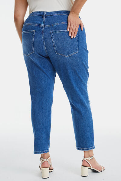 Distressed High Waist Mom Jeans