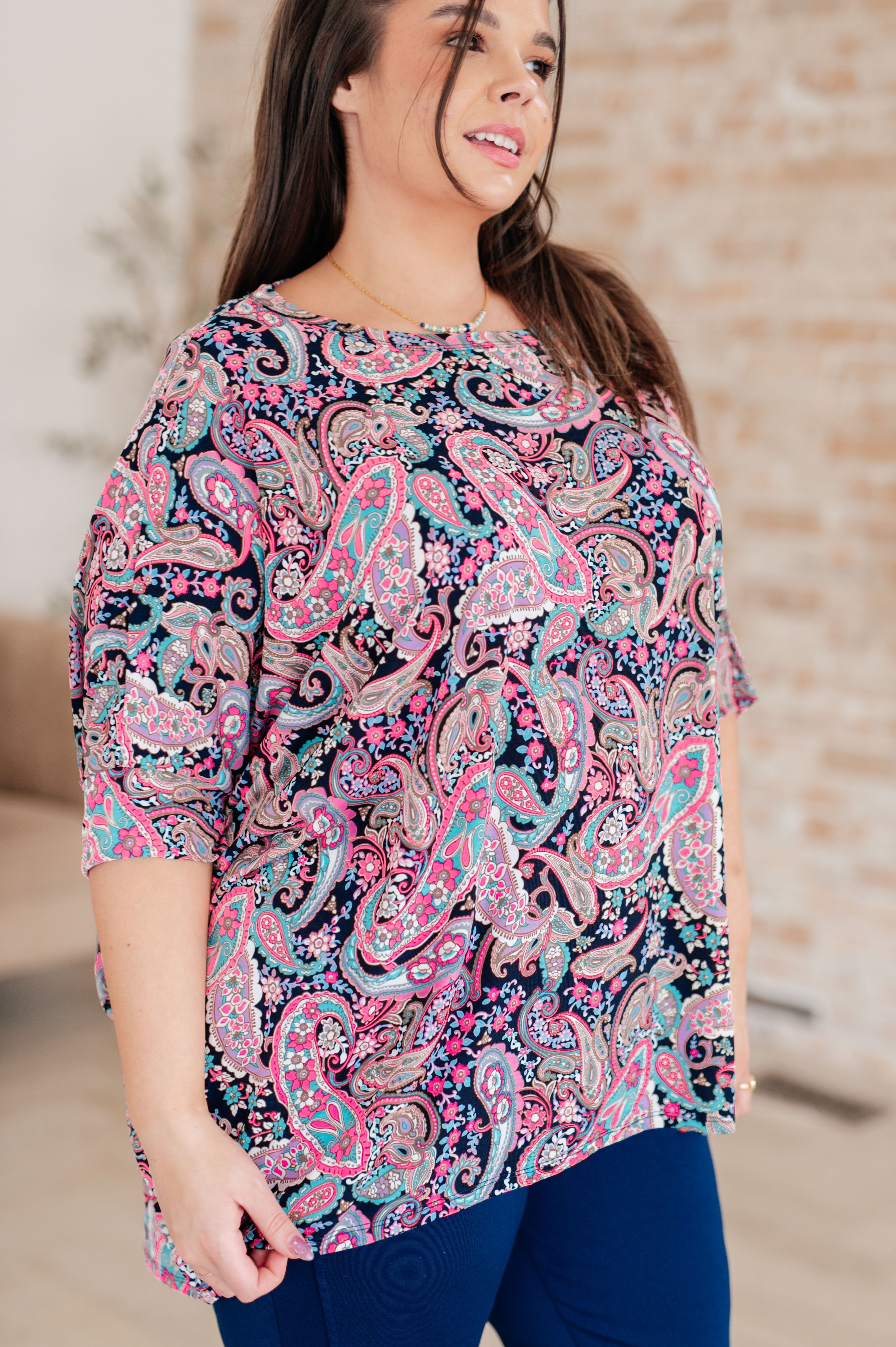 Essentially You Top in Pink Paisley
