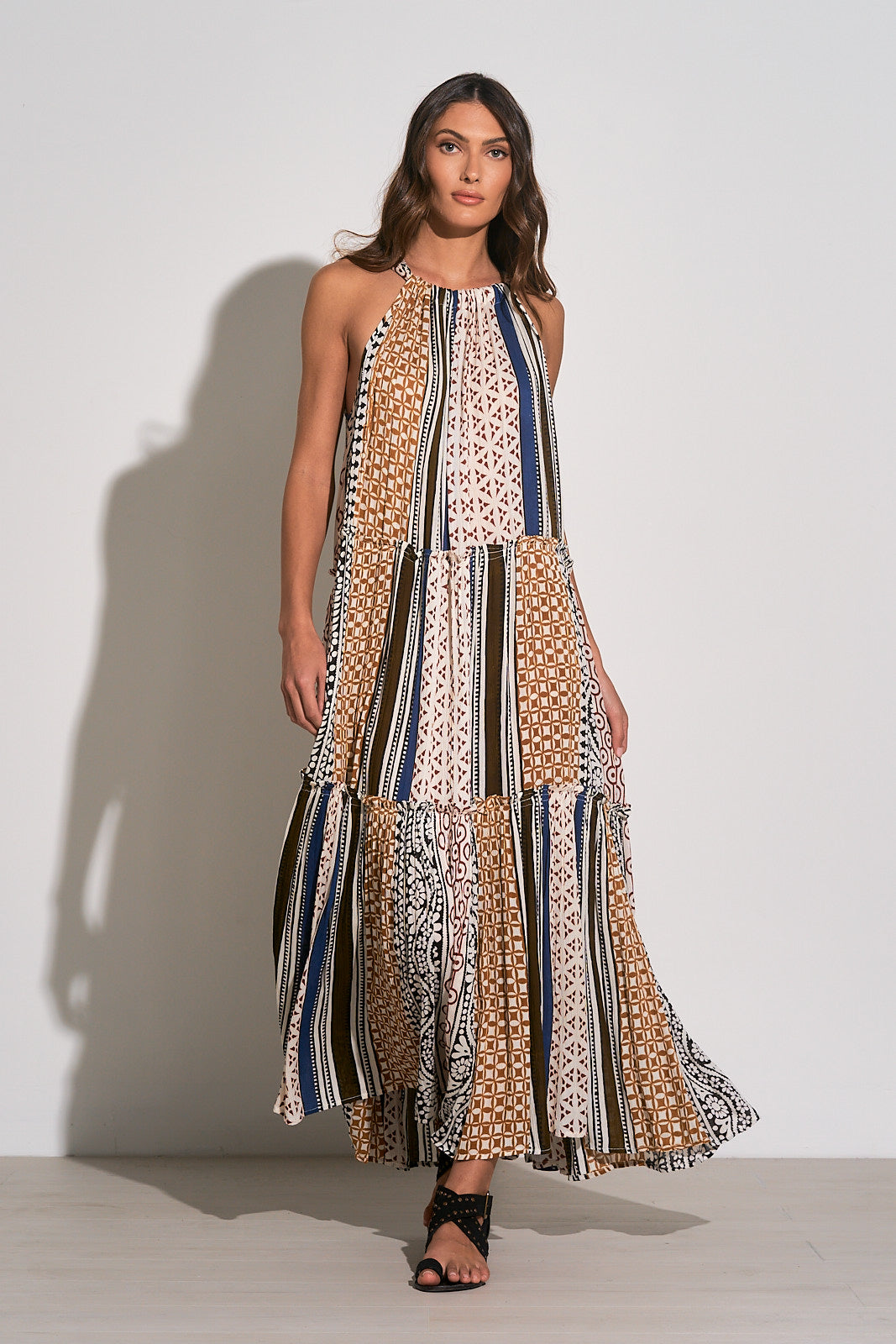 maxi dress with high neck
